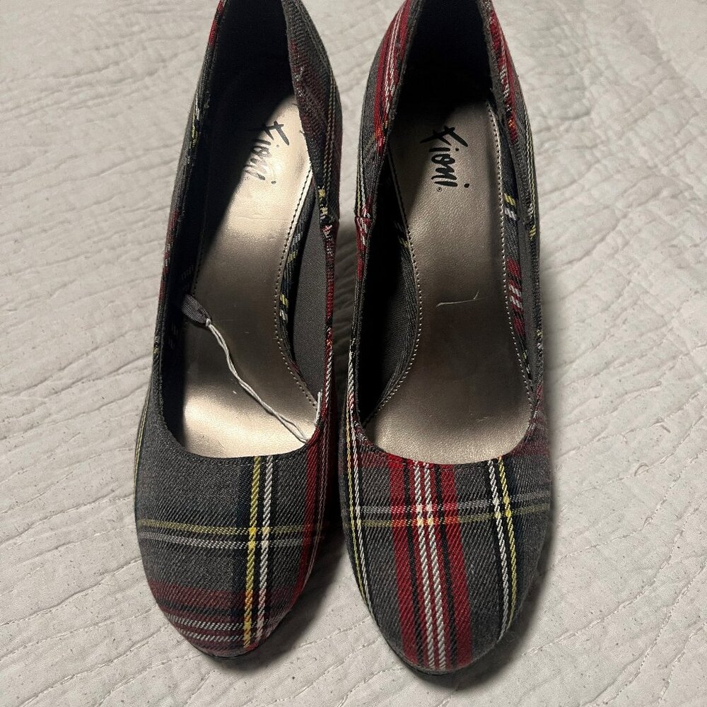 Fioni Women's Plaid Pointed Toe Stiletto Pumps Size 8 Multicolor
